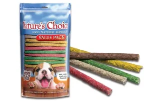 Nature's Choice - 5" Assorted Munchy Rawhide Sticks (100 Pack)